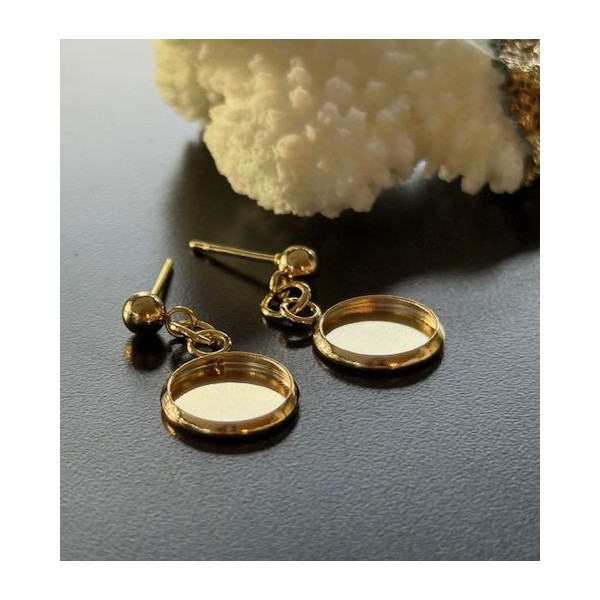 Supports de Boucle d’oreille Puce 12mm – Acier Inoxydable 304 Doré