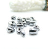 Perles Hématite forme Galet 4 par 12mm, métallisé  Argent