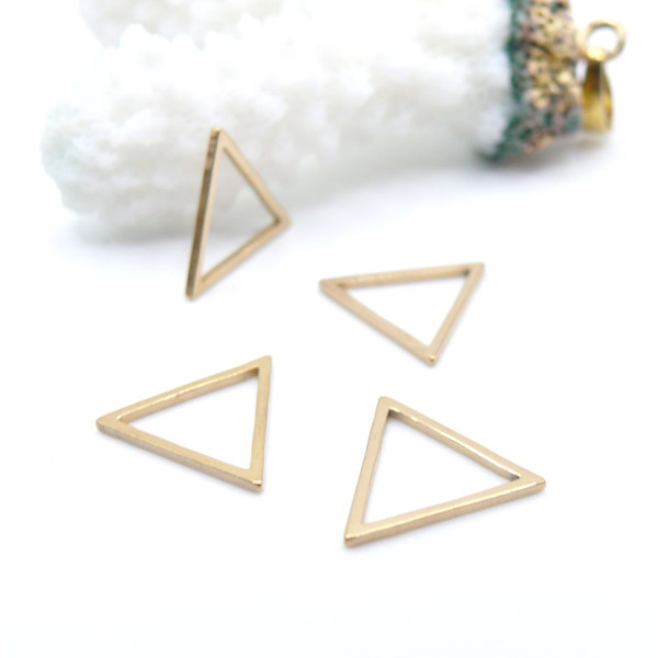 Pendentifs Connecteurs Triangle 13mm – Acier Inoxydable 304 Doré