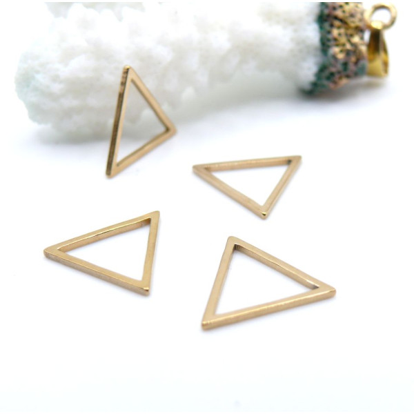 Pendentifs Connecteurs Triangle 13mm – Acier Inoxydable 304 Doré