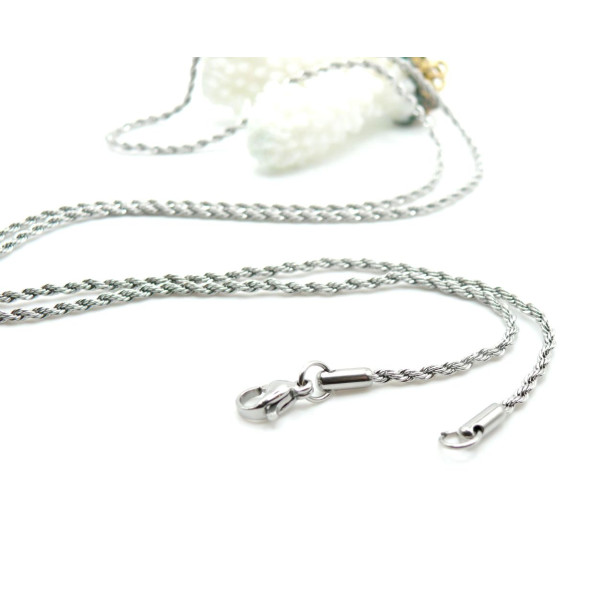 Collier Sautoir Matinée 70 cm – Acier Inoxydable 304 Argenté