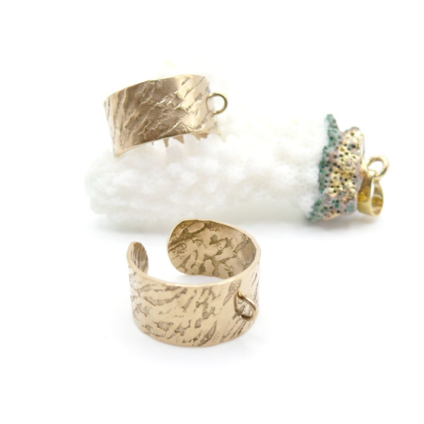 Supports de Bague 10mm, Anneau & Motif Graphique – Acier Inox 304 Doré