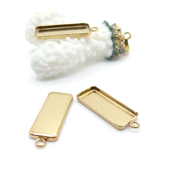 Supports de pendentif Rectangle 30 par11mm – Acier Inoxydable 304 Doré à l'or fin 18K, IONIQUE