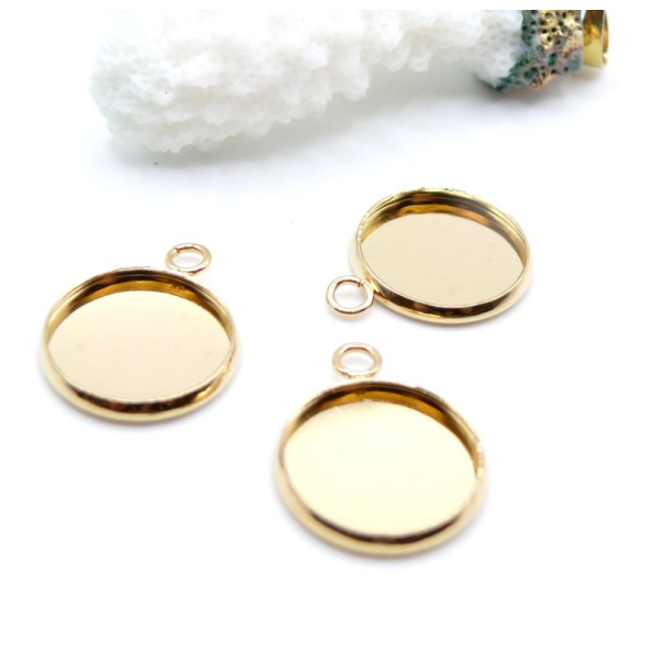 Supports de Pendentif 16mm – Acier Inoxydable 304 Doré 18KT