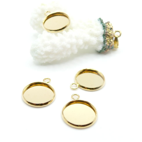 Supports de Pendentif 18mm – Acier Inoxydable 304 Doré 18KT