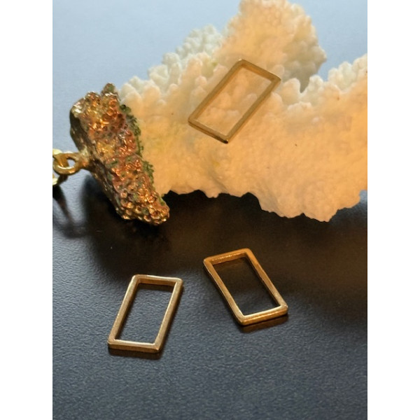 Pendentifs Connecteurs Rectangle 21mm – Acier Inoxydable 304 Doré