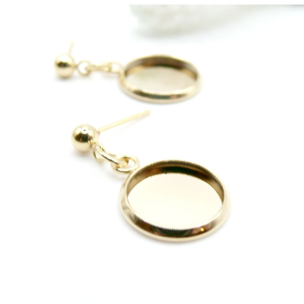 upports de Boucle d’oreille Puce 12mm – Acier Inoxydable 304 Doré