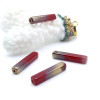 Perles en verre Tube rectangle 20mm coloris Rouge et Doré