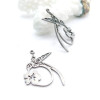 Pendentifs Colibri et Fleur 28x18mm – Acier Inoxydable 304 Argenté