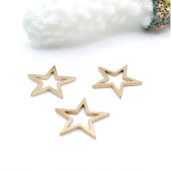 Pendentifs Connecteur Étoile 13 mm – Acier Inoxydable 304 Doré