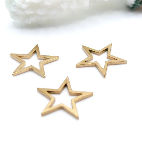Pendentifs Connecteur Étoile 13 mm – Acier Inoxydable 304 Doré
