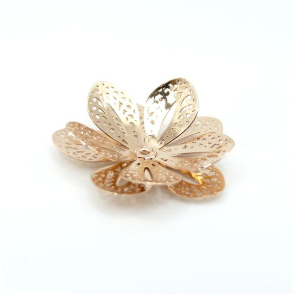 Estampes Pendentifs Filigrane Multi-Fleurs 24 mm  3D – Laiton Doré