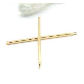 Pendentifs Tube 43 mm – Acier Inoxydable 304 Doré à l’or fin 24K