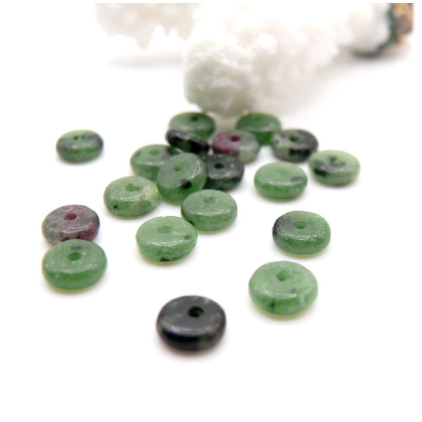 Perles Rondelles 6 x 2 mm – Rubis Zoïsite