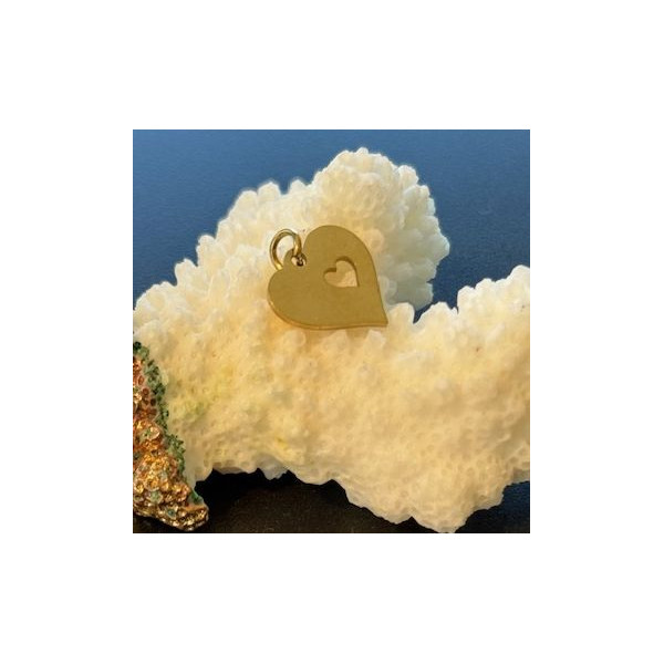 Pendentifs Cœur avec Anneau 12.5 mm – Acier Inoxydable Doré