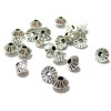 Perles intercalaire STRIES TOUPIES, métal couleur Argent Antique