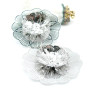 Estampes Pendentifs Filigrane Multi-Fleurs 37 mm 3D – Laiton Argenté