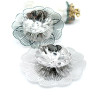 Estampes Pendentifs Filigrane Multi-Fleurs 37 mm 3D – Laiton Argenté