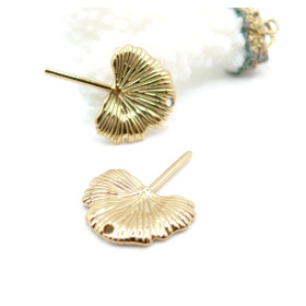Pendentifs Feuille de Ginkgo 27 mm – Acier Inoxydable 304 Doré
