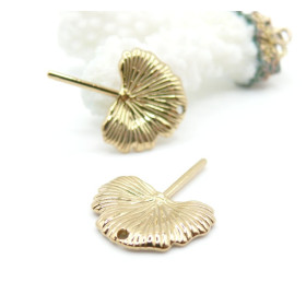 Pendentifs Feuille de Ginkgo 27 mm – Acier Inoxydable 304 Doré