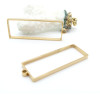 Pendentif Rectangle 47 mm pour Inclusion Résine ou Polymère – Acier Inoxydable Doré à l’Or Fin 18K