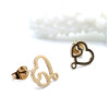 Boucles d’Oreilles Puce Double Cœur avec Attache 10 mm – Acier Inoxydable 304 Doré, Ionique
