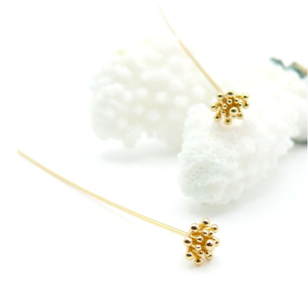 Tiges Fleur 54 mm – Laiton Doré à l’Or Fin 18K