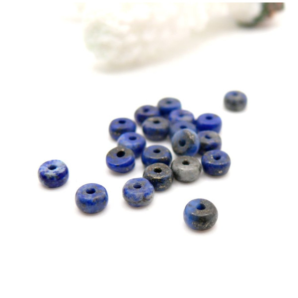 Perles Rondelles 4 par 2mm – Lapis Lazuli