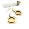 Supports de Boucles d’Oreilles Crochet Cercle pour Cabochon Rond 12mm – Acier Inoxydable Doré
