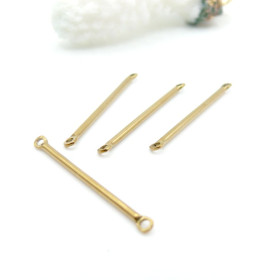Tiges Connecteurs Intercalaires 30 mm – Acier Inoxydable 304 Doré à l’Or Fin 18K, IONIQUE