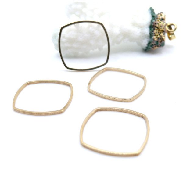 Pendentifs Connecteur Carré Arrondi 20 mm – Acier Inoxydable 304 Doré