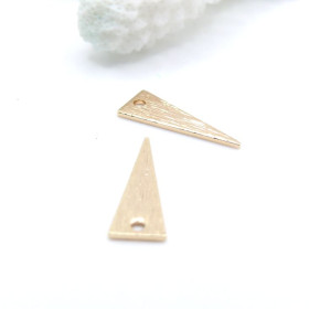 Pendentifs Triangle Texturé 17 mm Martelé – Laiton Doré à l’Or Fin 18K