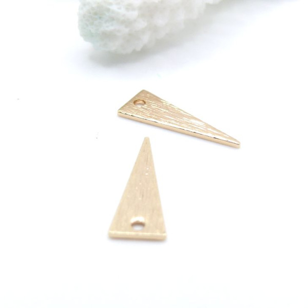 Pendentifs Triangle Texturé 17 mm Martelé – Laiton Doré à l’Or Fin 18K