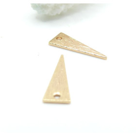 Pendentifs Triangle Texturé 17 mm Martelé – Laiton Doré à l’Or Fin 18K