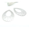 Pendentifs Estampes Forme Goutte avec Arabesque 36 mm – Acier Inoxydable 304 Argenté