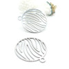Pendentifs Cercle Zèbre 30 mm – Acier Inoxydable Argenté