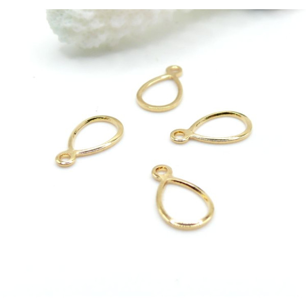 Pendentifs Forme Goutte 12 × 7 mm – Acier Inoxydable 304 Doré