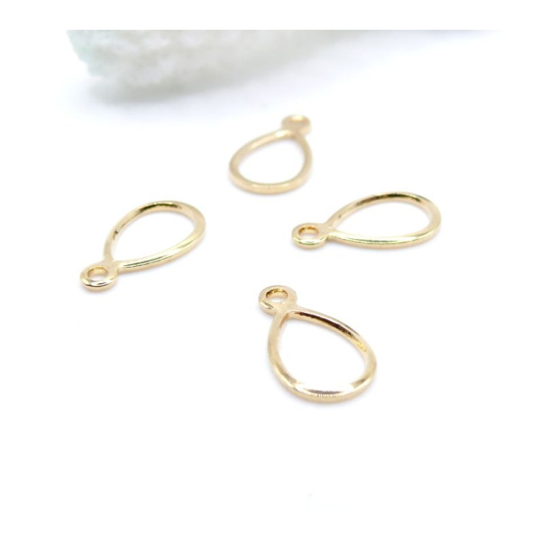 Pendentifs Forme Goutte 12 × 7 mm – Acier Inoxydable 304 Doré