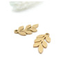 Pendentifs Feuille 14 mm – Acier Inoxydable 304 Doré