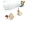 Boucles d’Oreilles Puce Rond avec Anneau d’Attache 11 mm – Acier Inoxydable 304 Doré, IONIQUE