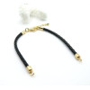 Bracelet Intercalaire Cordon Tressé 3,5 mm en Cuir Véritable – Noir