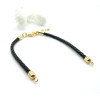 Bracelet Intercalaire Cordon Tressé 3,5 mm en Cuir Véritable – Noir