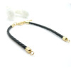 Bracelet Intercalaire Cordon Tressé 3,5 mm en Cuir Véritable – Noir