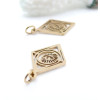 Pendentifs Losange avec Anneau, Grigri, Amulette 23 mm – Acier Inoxydable 304 Doré à l’Or Fin 18K, IONIQUE