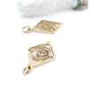 Pendentifs Losange avec Anneau, Grigri, Amulette 23 mm – Acier Inoxydable 304 Doré à l’Or Fin 18K, IONIQUE