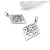 Pendentifs Losange avec Anneau, Grigri, Amulette 23 mm – Acier Inoxydable 304 Argenté