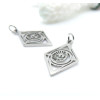 Pendentifs Losange avec Anneau, Grigri, Amulette 23 mm – Acier Inoxydable 304 Argenté