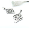 Pendentifs Losange avec Anneau, Grigri, Amulette 23 mm – Acier Inoxydable 304 Argenté