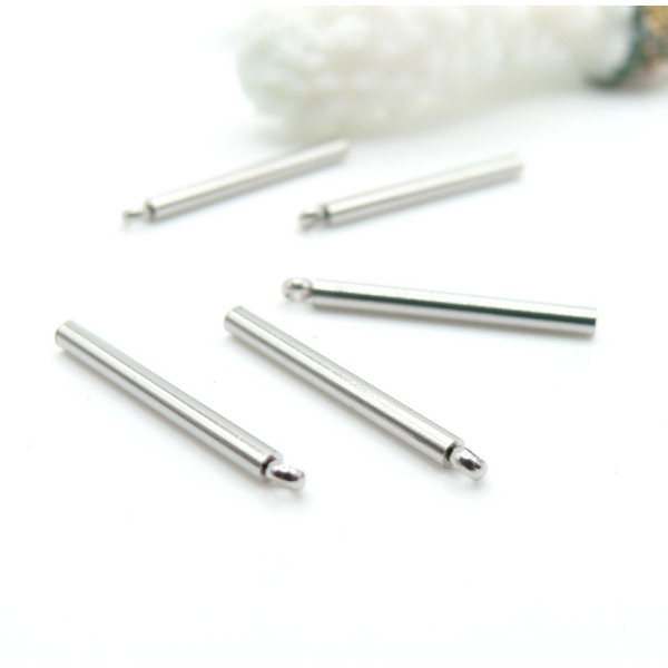 Pendentifs Tige Tube 22.5 mm – Acier Inoxydable Argenté