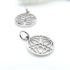 Pendentifs avec Anneau, Fleur de Lotus dans Cercle 12 mm – Acier Inoxydable Argenté
